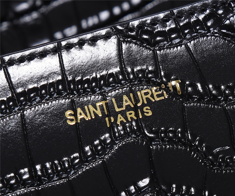 Sa1nt Lau*nt medium cassandra croc-effect bag