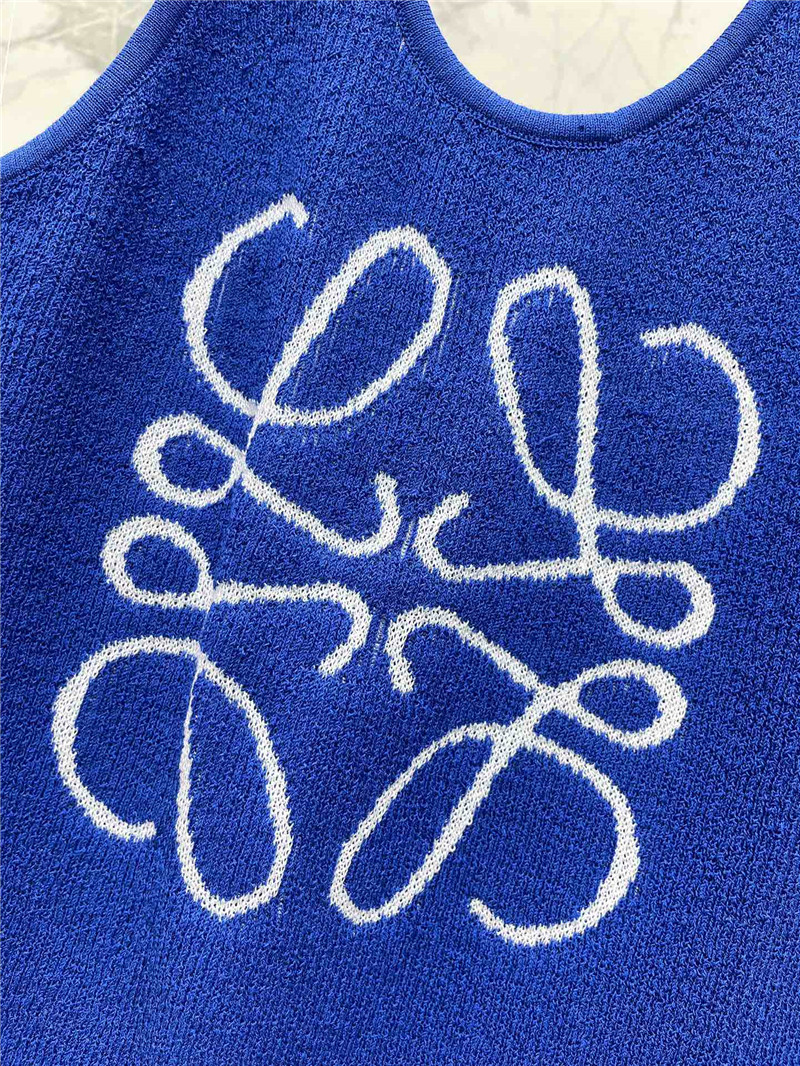 L0ew* logo jacquard halterneck vest