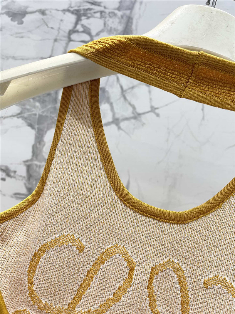 L0ew* logo jacquard halterneck vest