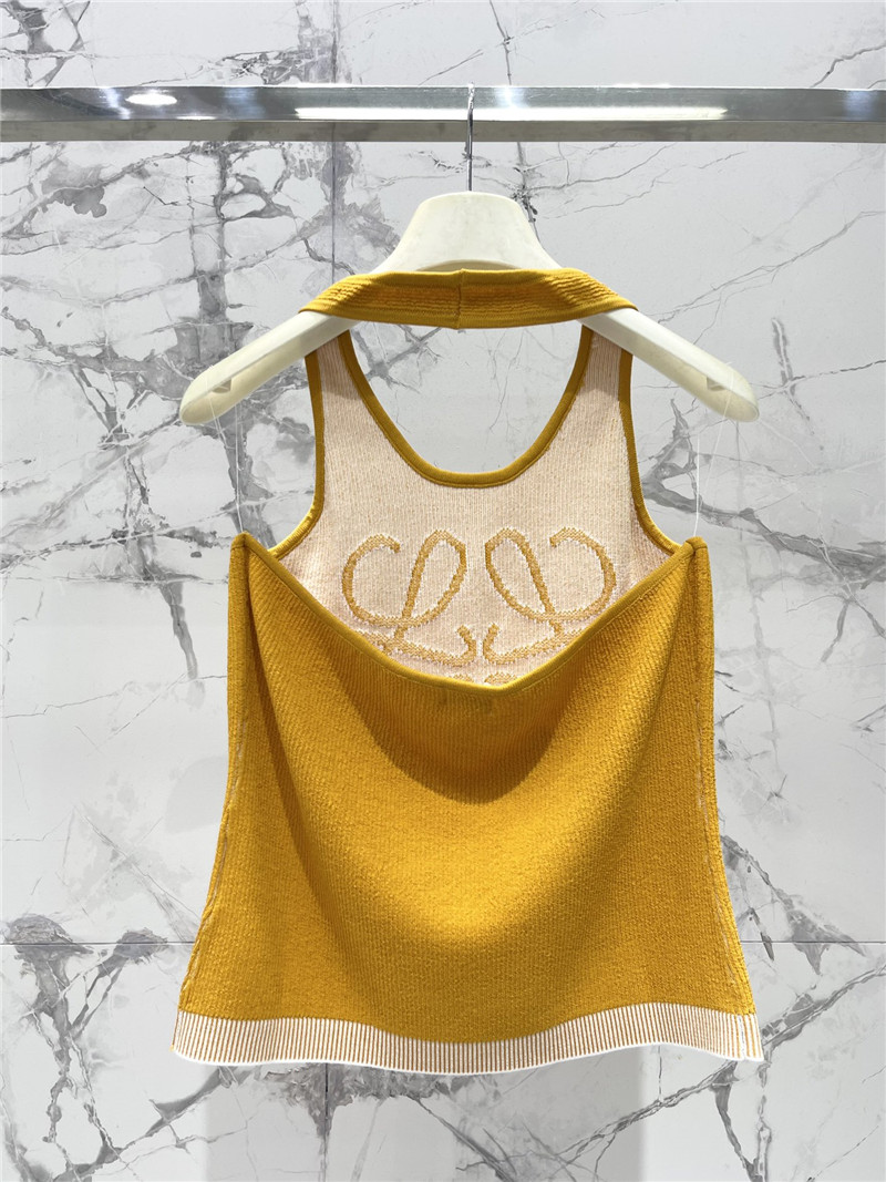 L0ew* logo jacquard halterneck vest