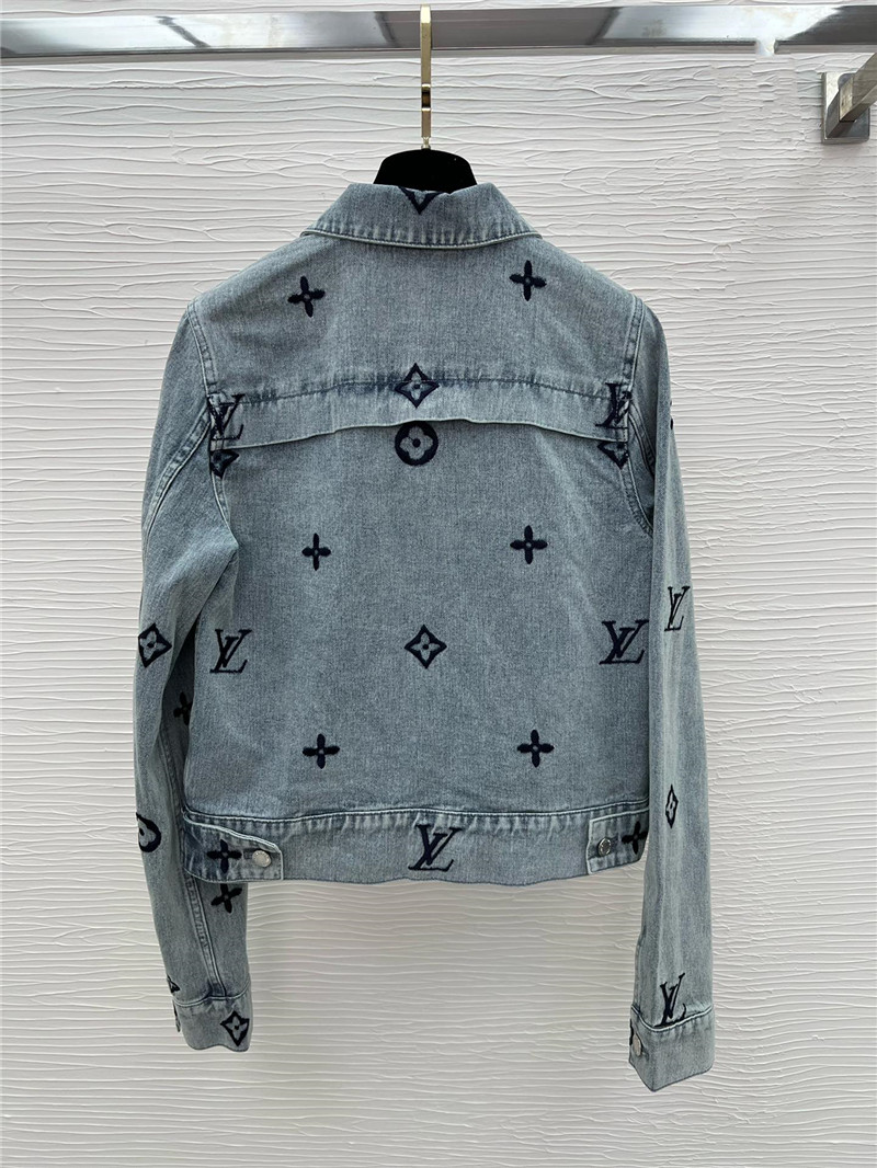 l0vis Vvtt0n lv logo embroidered denim jacket