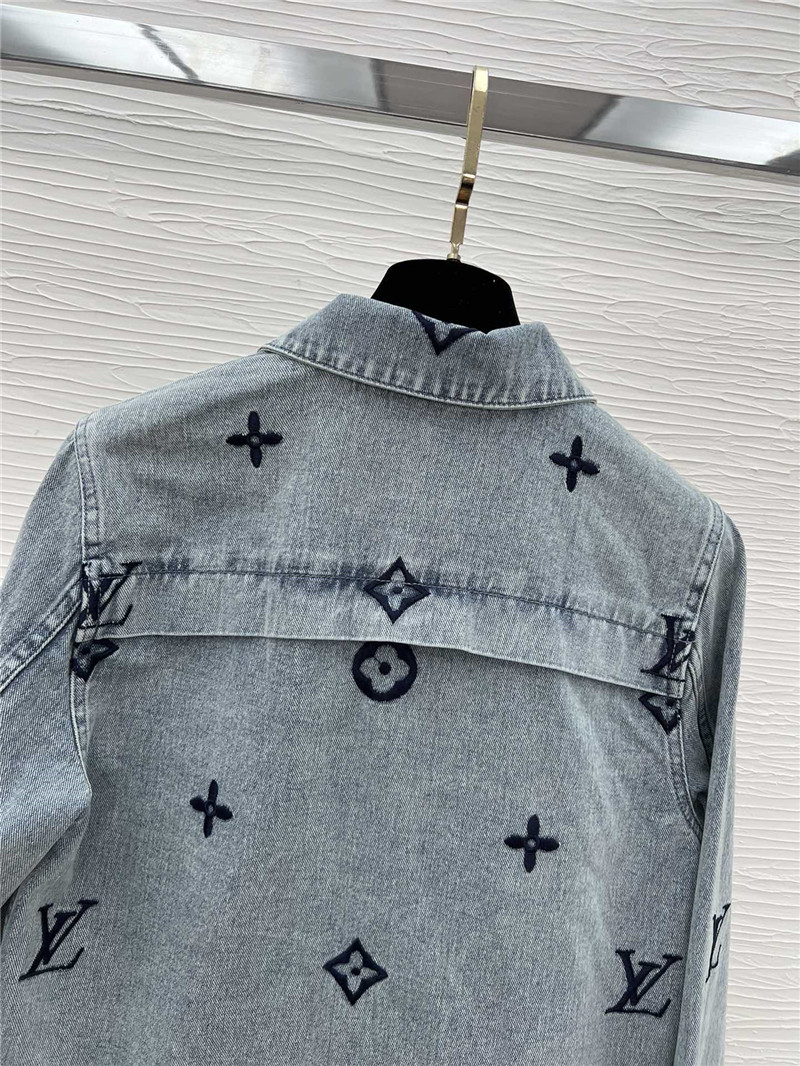 l0vis Vvtt0n lv logo embroidered denim jacket
