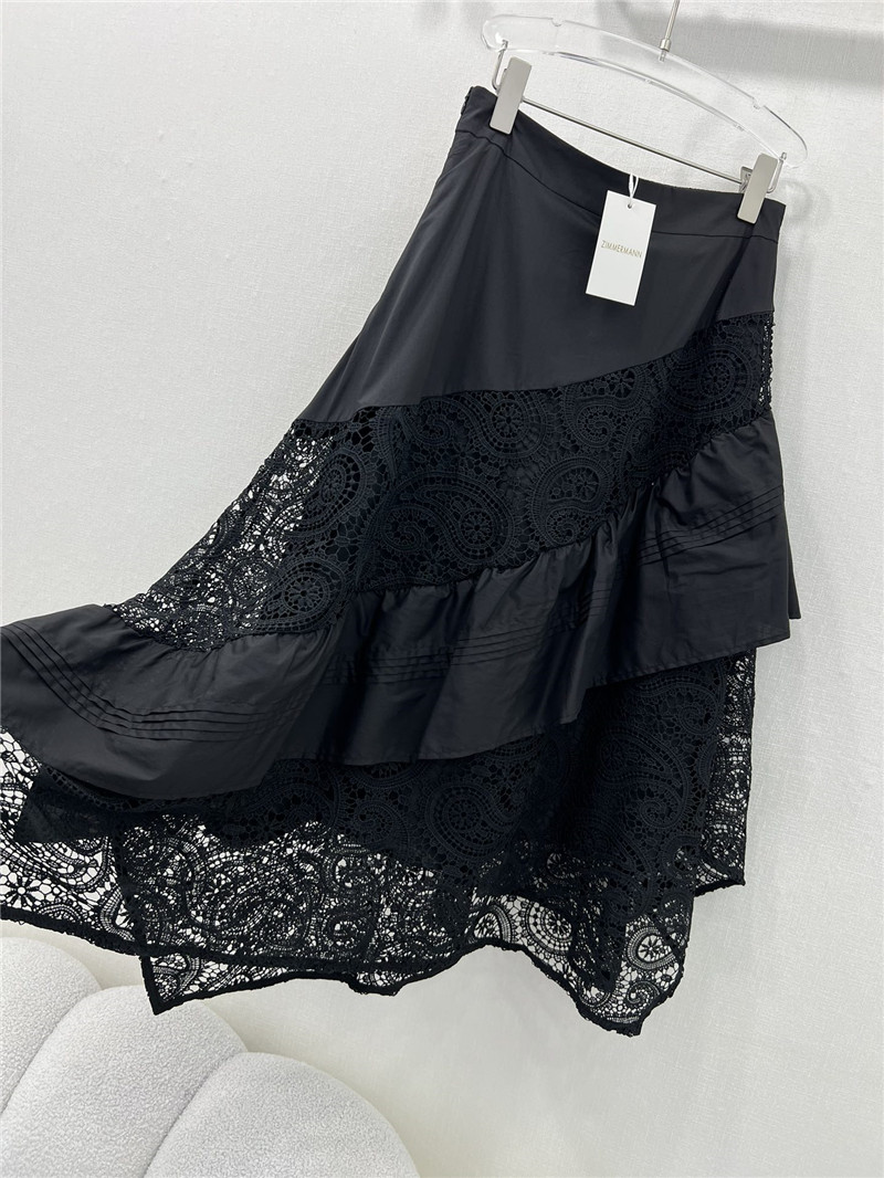 zimm water-soluble lace patchwork irregular skirt