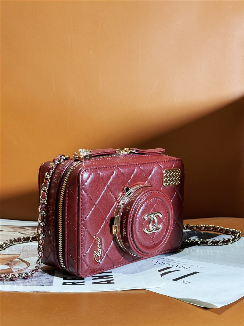 Ch**el wine red camera bag