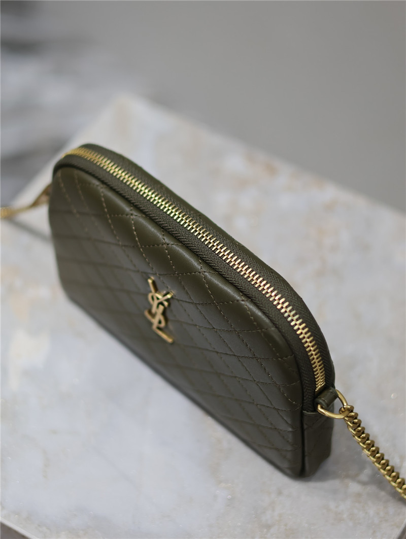 Sa1nt Lau*nt gaby zipped pouch in green