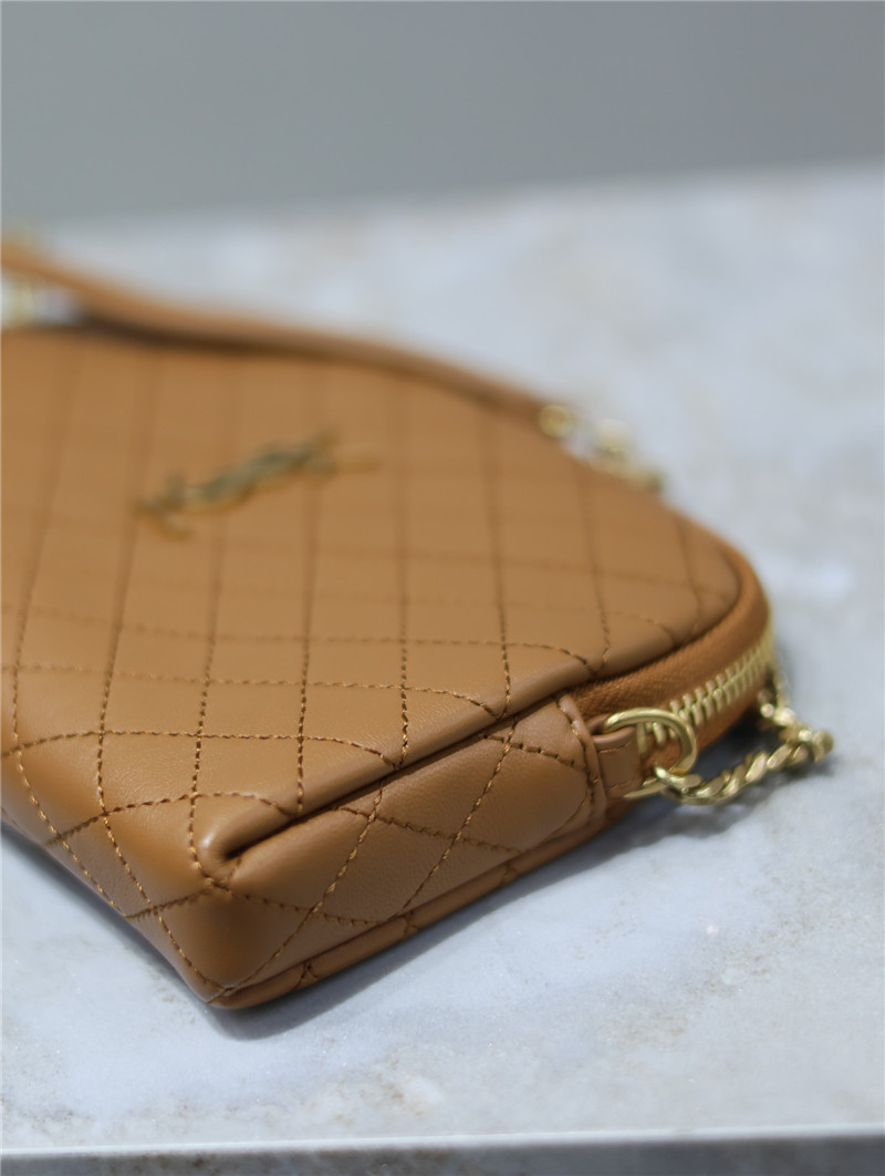 Sa1nt Lau*nt gaby zipped pouch in brown