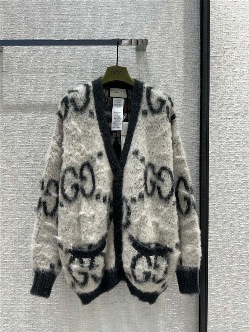 Gvc*1 gg black mohair cardigan jacket