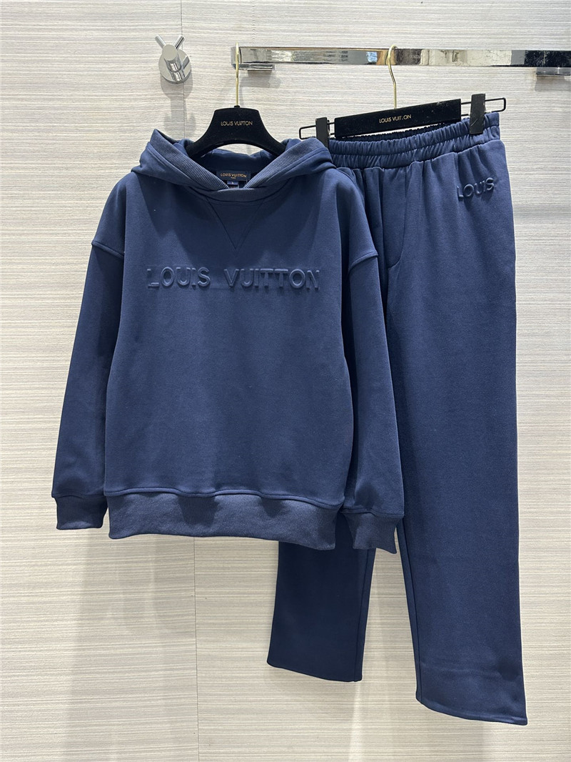 l0vis Vvtt0n lv blue hooded logo sweatshirt suit