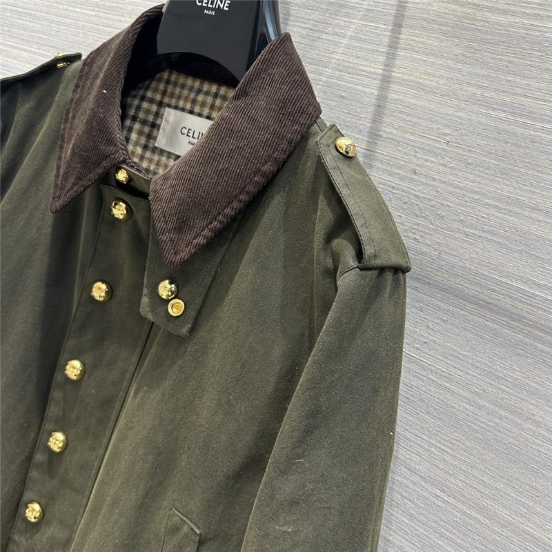 Ce1i*e core velvers leading green worker jacket coat