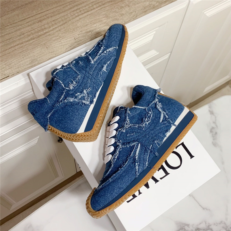 L0ew* denim flow runner sneakers