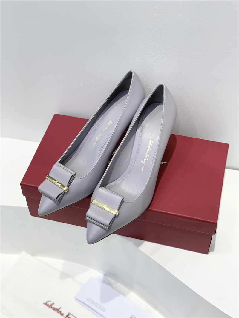 Salvatore Ferragamo double bow pointed toe high heels shoes
