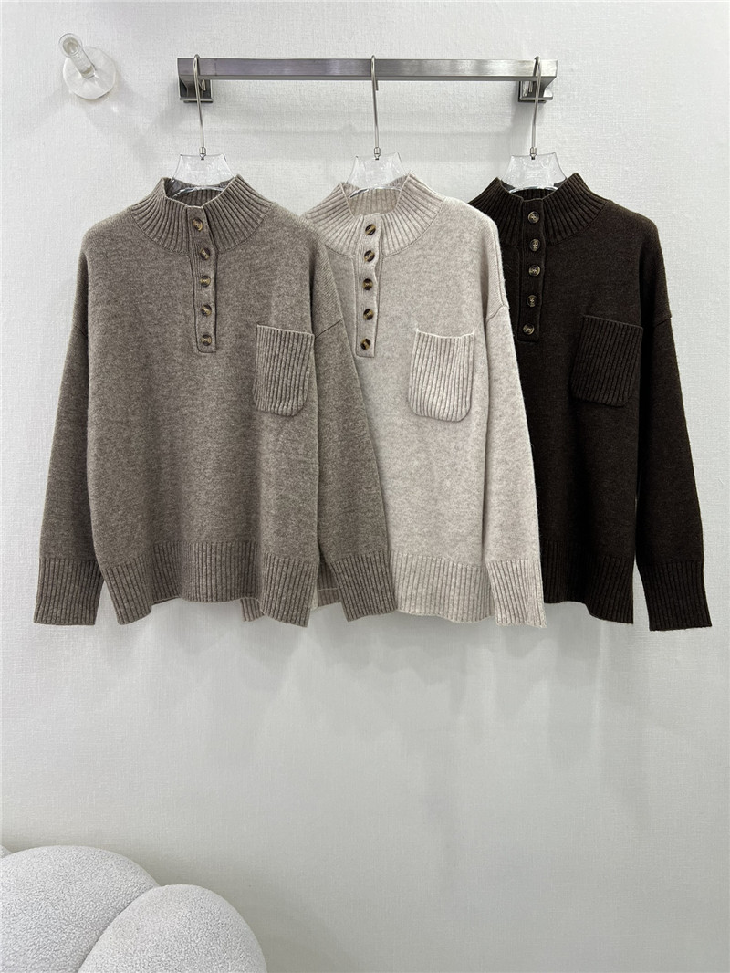 L0r0 P1ana stand collar cashmere sweater beige