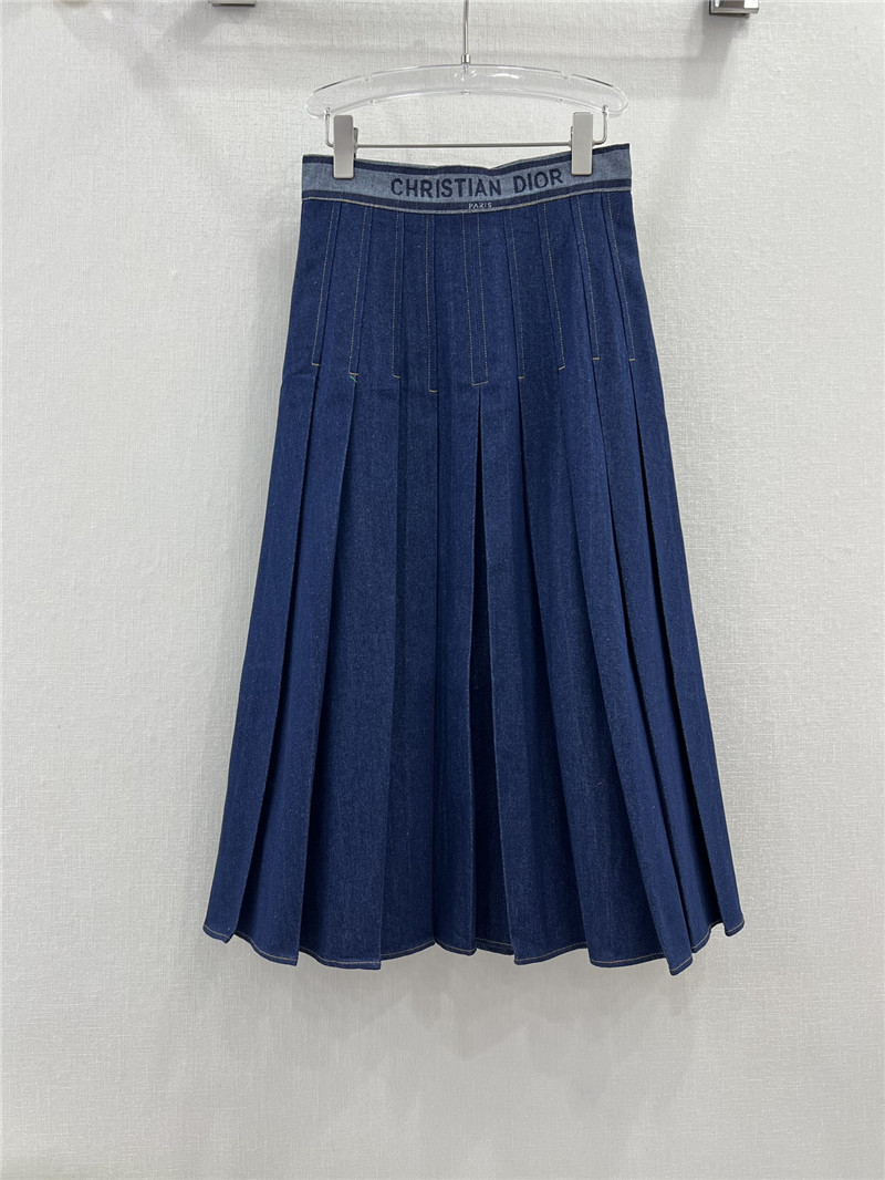 D10r new denim pleated midi skirt
