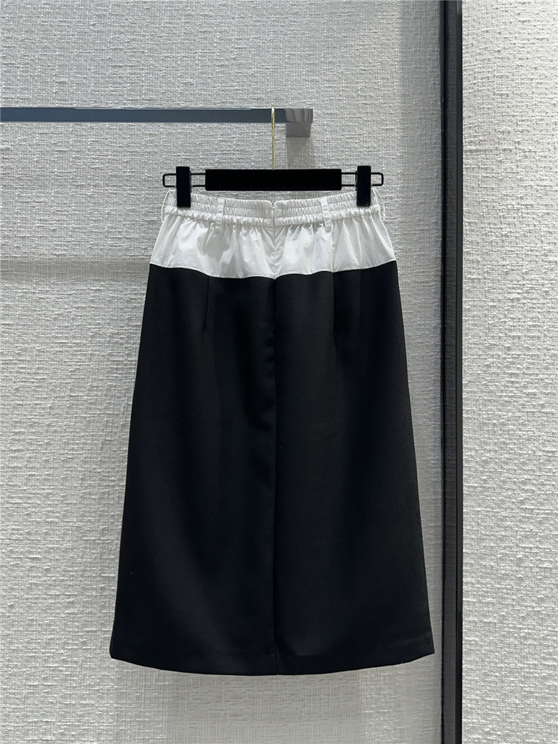 F**di black and white color block suit long skirt