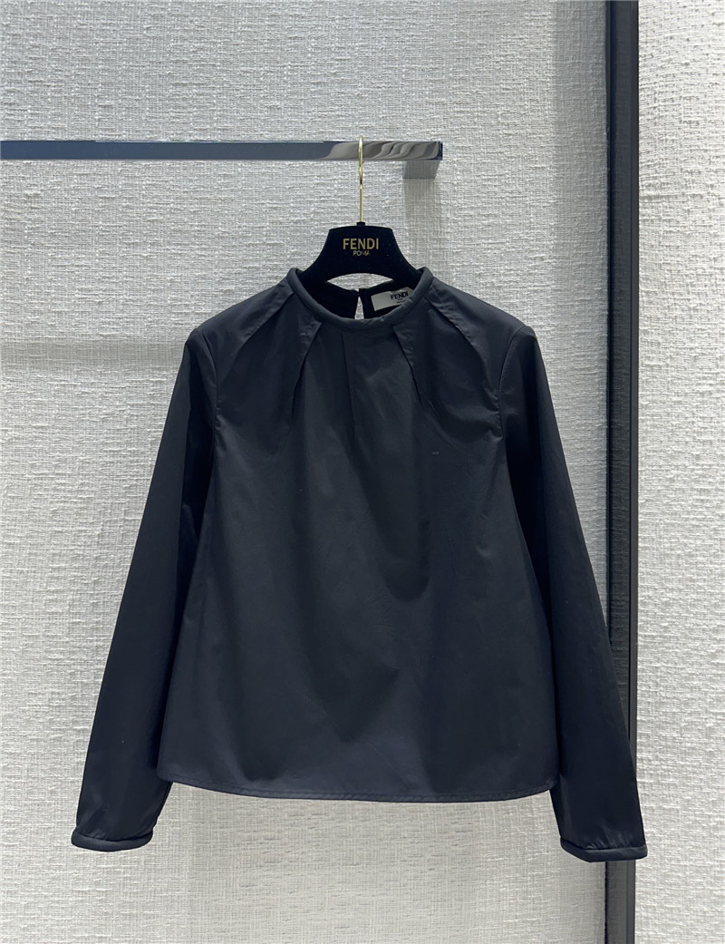 F**di micro pleated crew neck shirt
