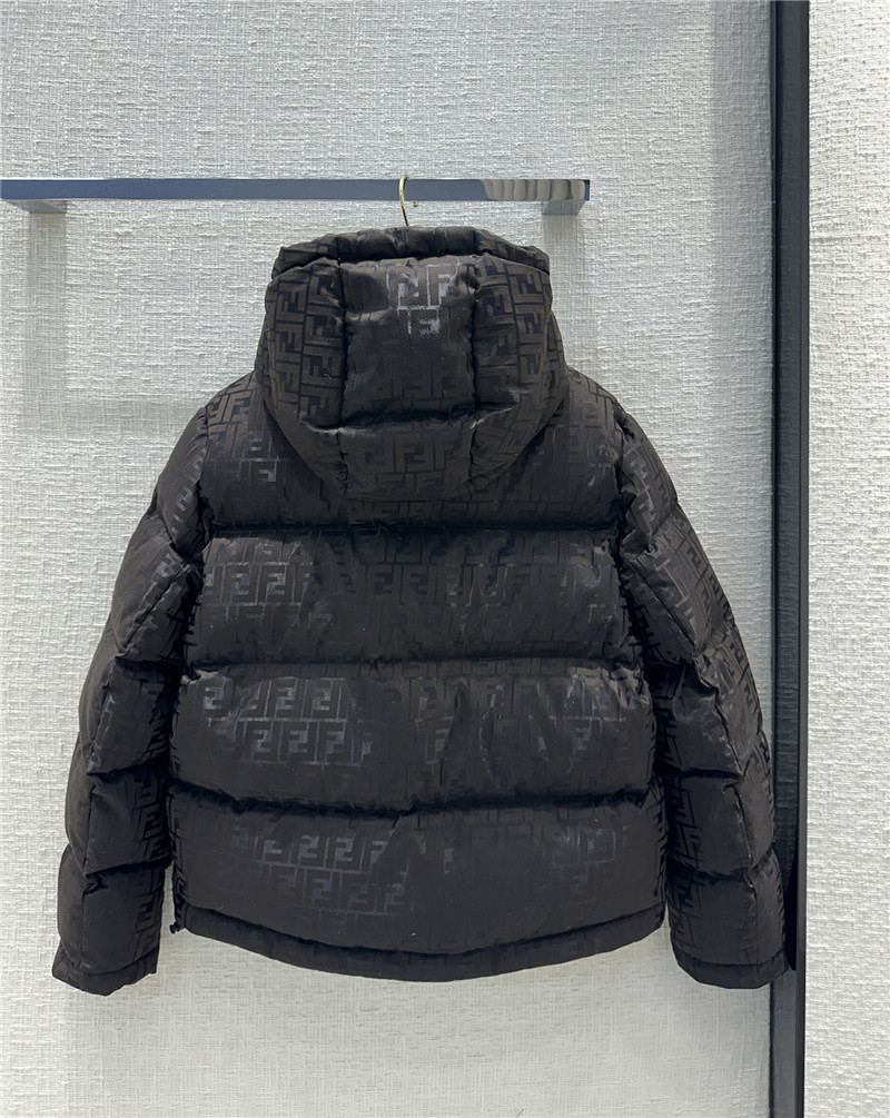 F**di new dark pattern hooded down jacket