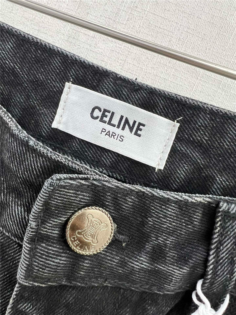 Ce1i*e new arc de triomphe printed logo straight jeans