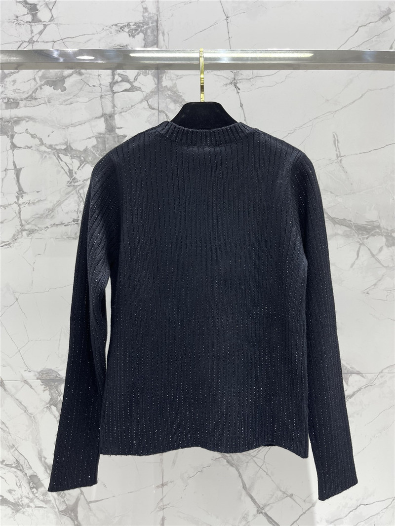 Ch**el logo crew neck sweater in navy