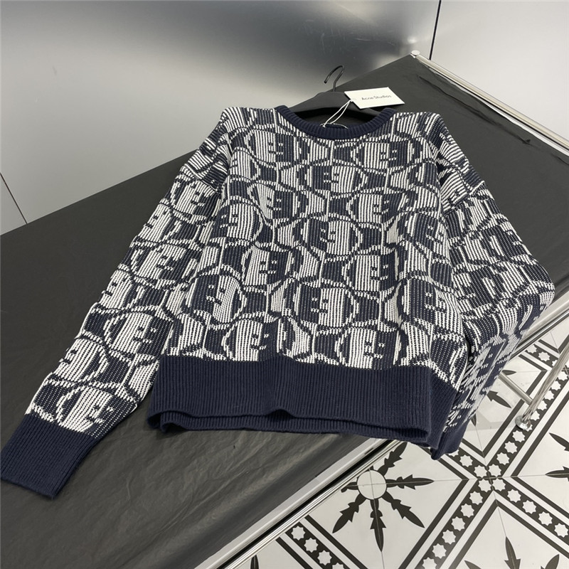 Acne Studios Jacquard Sweater Navy
