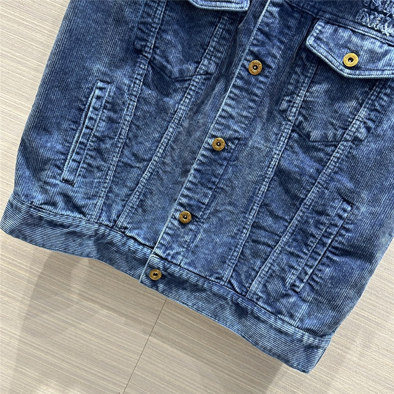 M1um1u distressed washed corduroy vest jacket