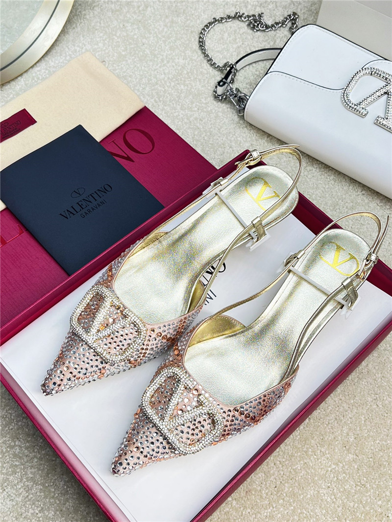 Va1e*ntin0 new color v logo buckle high heels sandals