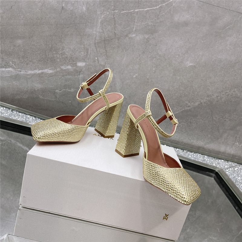 Amina Muaddi angular square-toe sandals