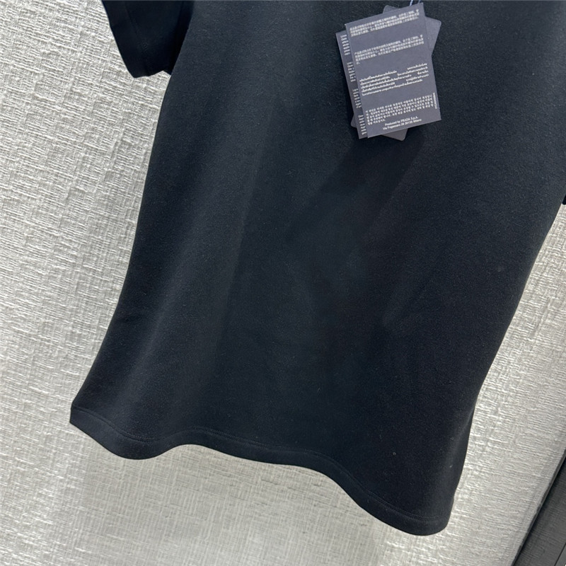 Pra*a triangle logo patch brushed short-sleeved shirt