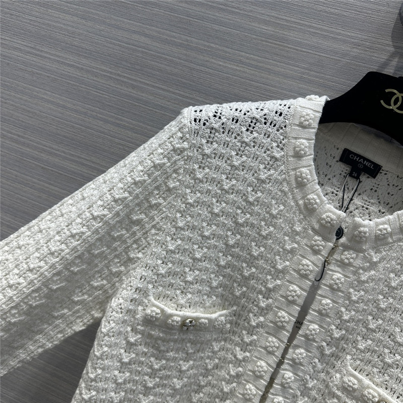 Ch**el hollow embossed braided cardigan