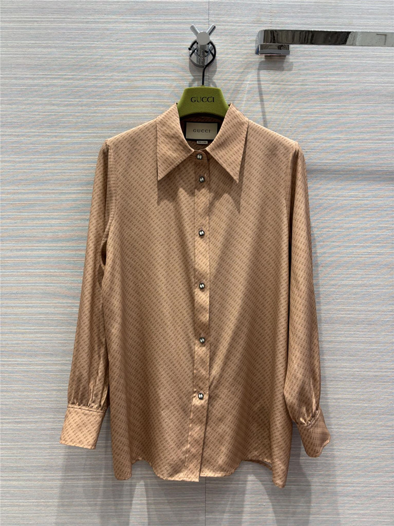 Gvc*1 gg fine logo print silk shirt