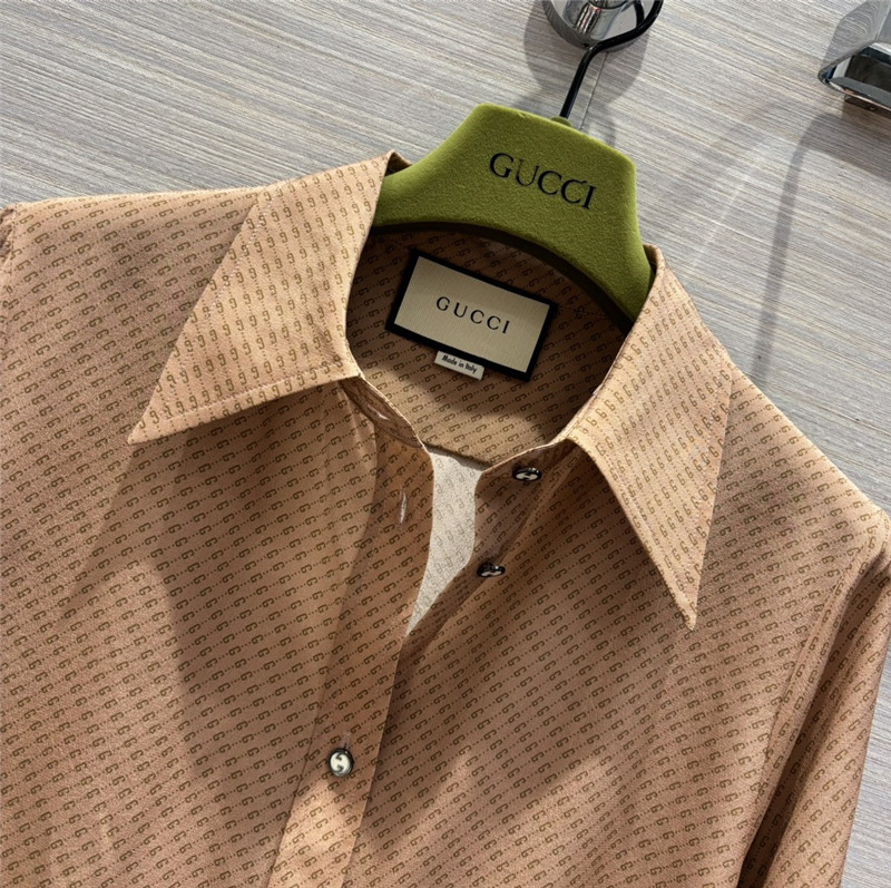 Gvc*1 gg fine logo print silk shirt