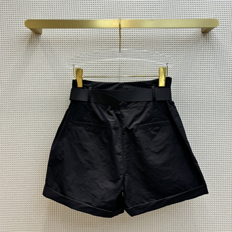 Pra*a workwear fan buckle high waist a-line shorts