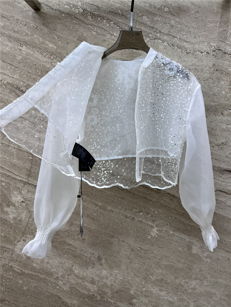 Y51 sparkling sequined heavy handmade flower shirt
