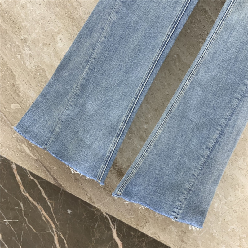 M1um1u micro logo embellished bootcut jeans