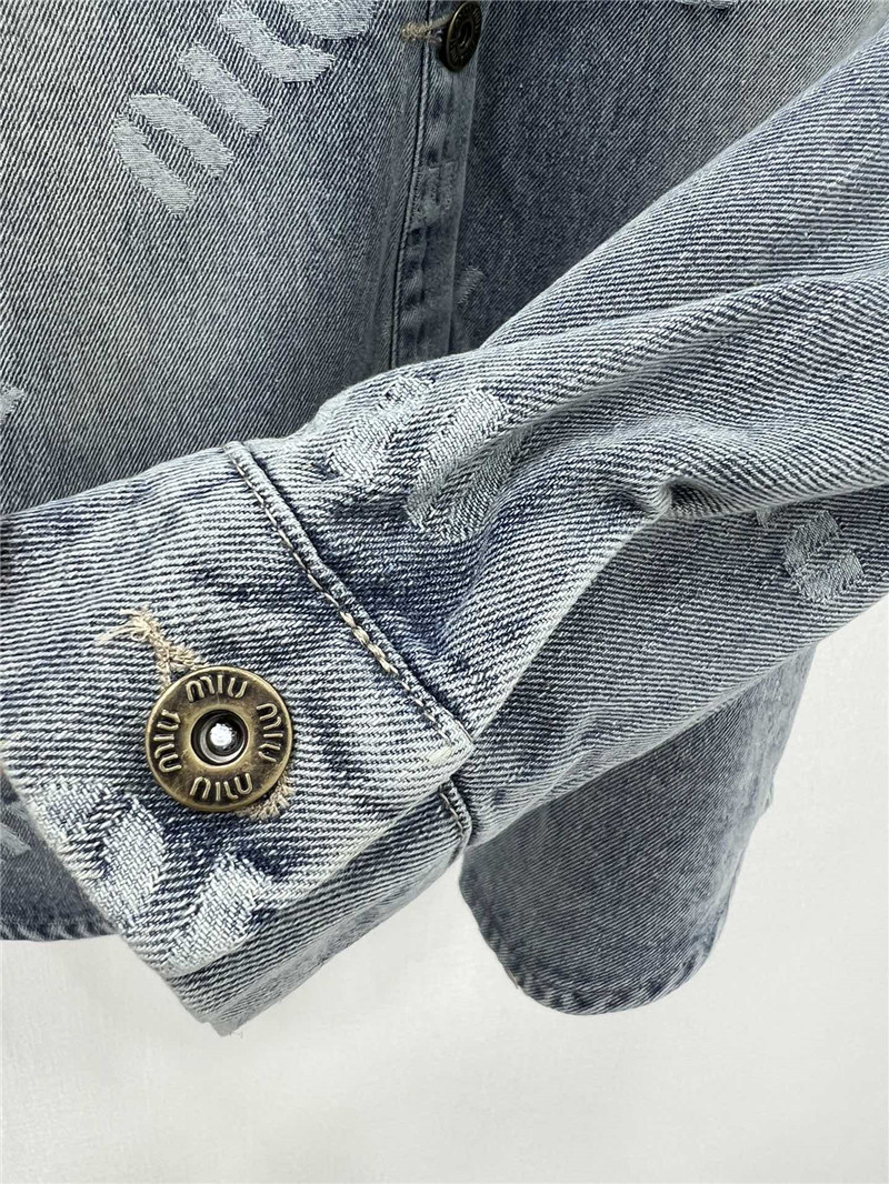 M1um1u letter jacquard denim shirt
