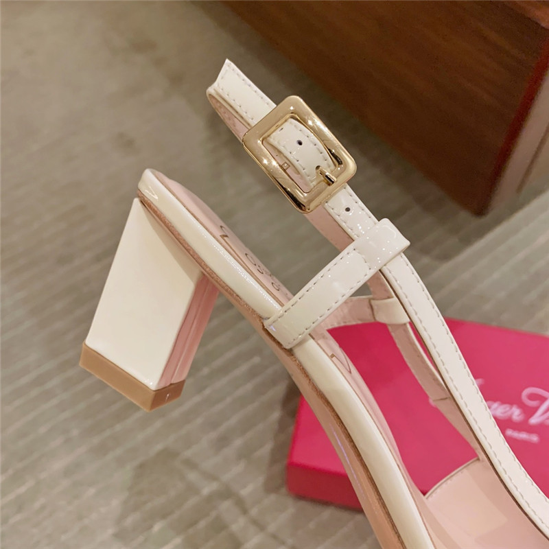 roger u1u1er new patent leather block heel sandals
