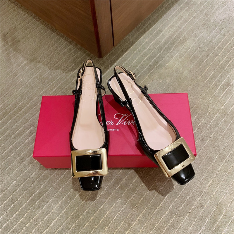 roger u1u1er new patent leather block heel sandals