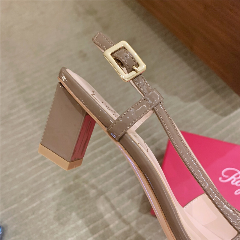 roger u1u1er new patent leather block heel sandals