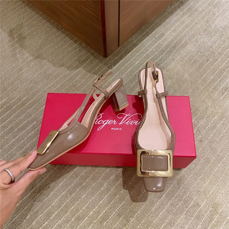 roger u1u1er new patent leather block heel sandals