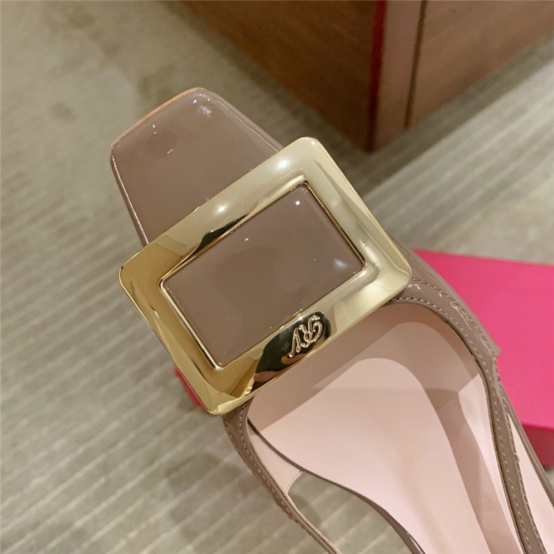 roger u1u1er new patent leather block heel sandals