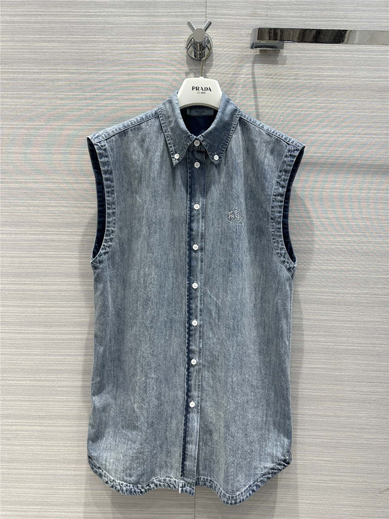 Pra*a premium denim vest shirt