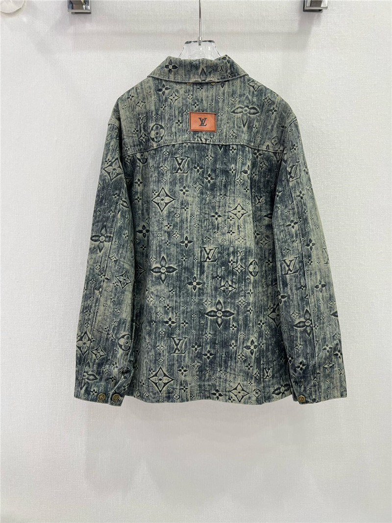 l0vis Vvtt0n lv denim jacket with full logo for couples