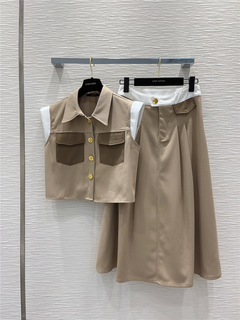 l0vis Vvtt0n lv sleeveless top vest + skirt suit