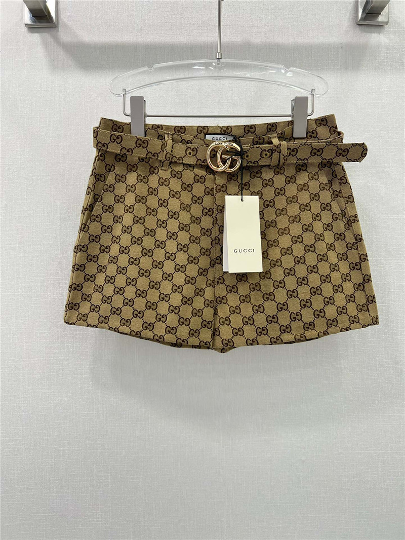 Gvc*1 double g jacquard belt shorts