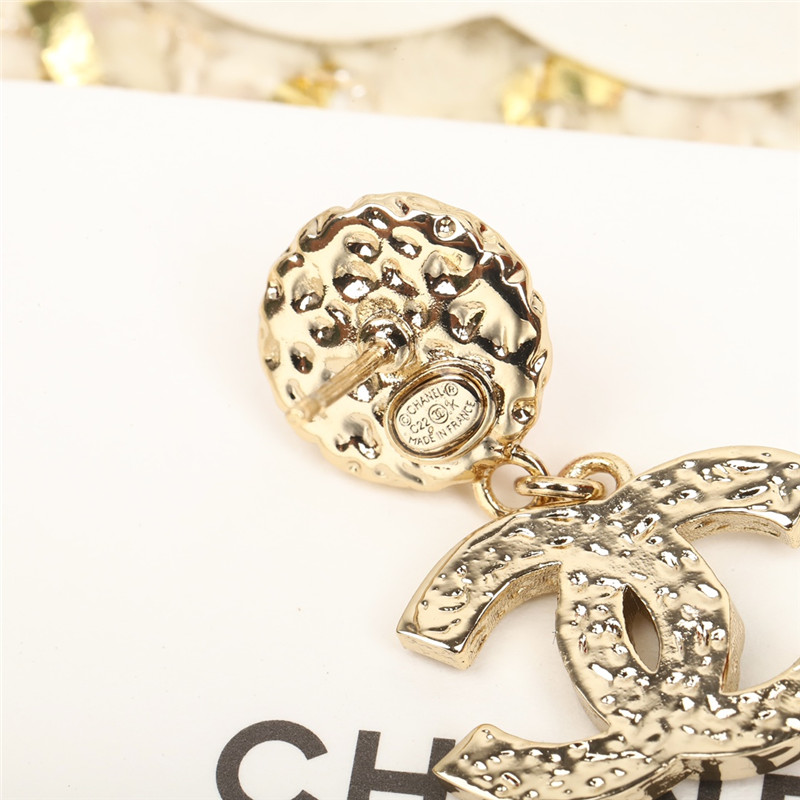ch**el colorful D1am0nd double c stud earrings