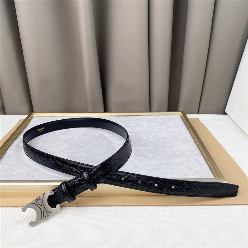 Ce1i*e crocodile pattern cowhide mid-waist belt