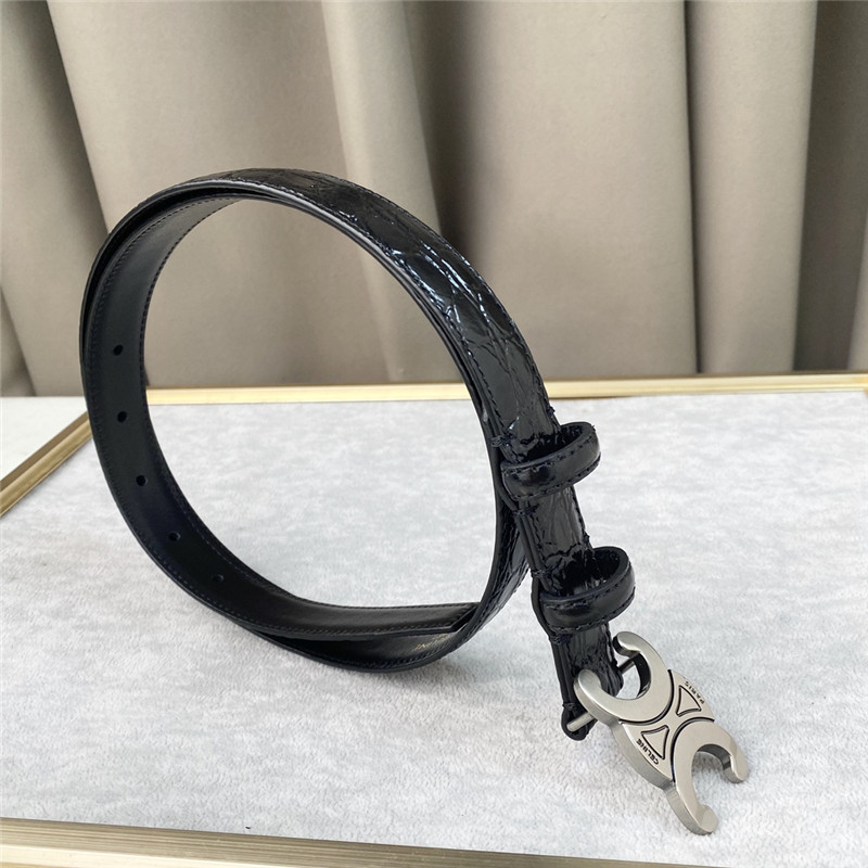 Ce1i*e crocodile pattern cowhide mid-waist belt