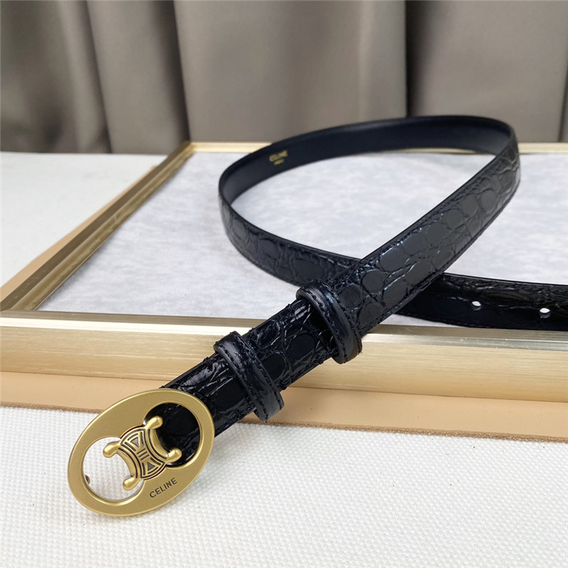 Ce1i*e crocodile pattern cowhide mid-waist belt