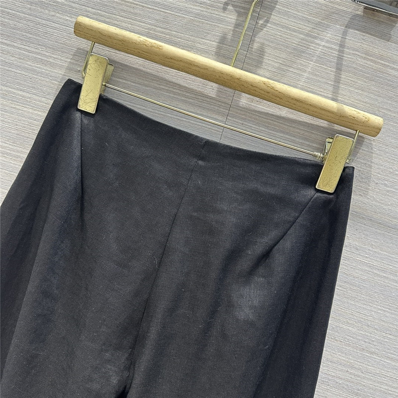 The R0w black wide leg linen trousers