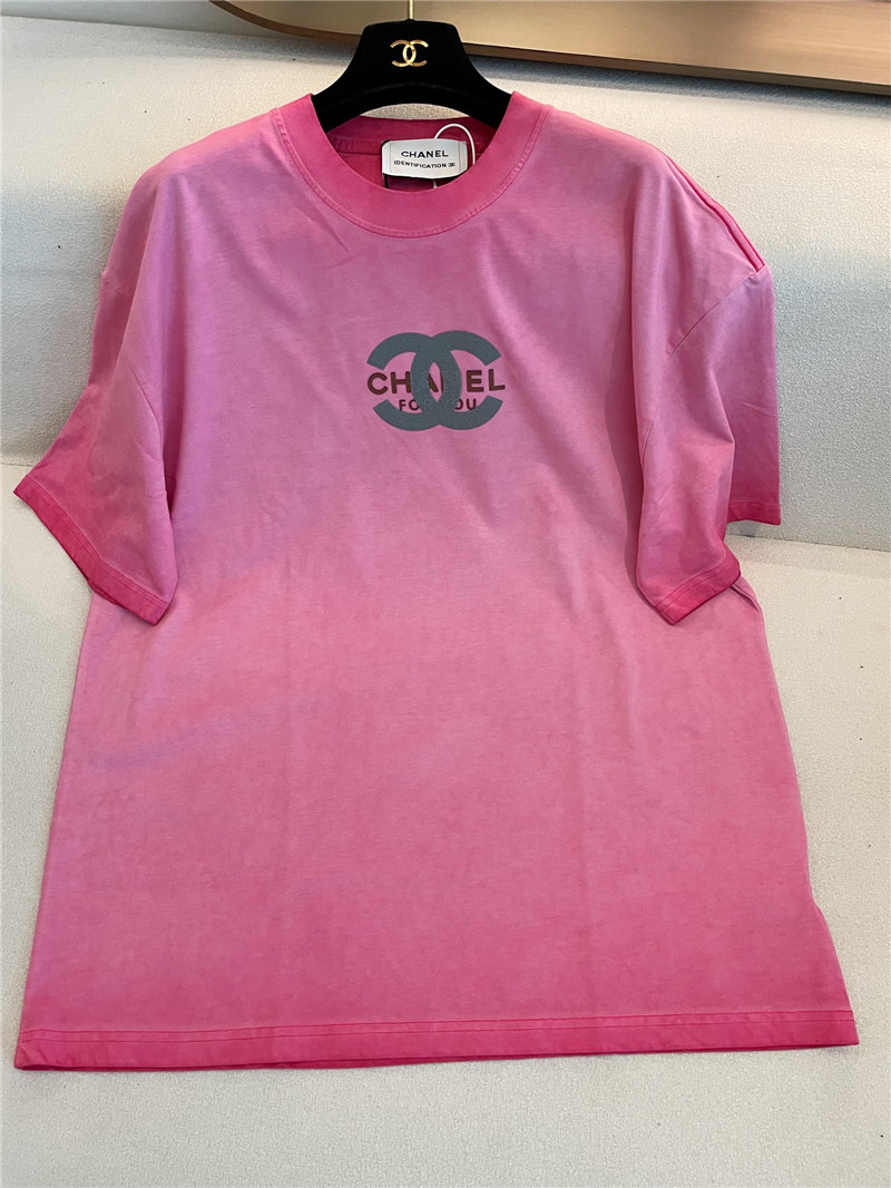 Ch**el distressed distressed short-sleeved replica clothing