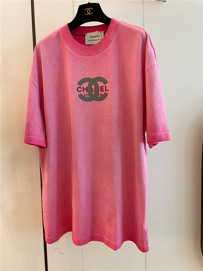 Ch**el distressed distressed short-sleeved replica clothing